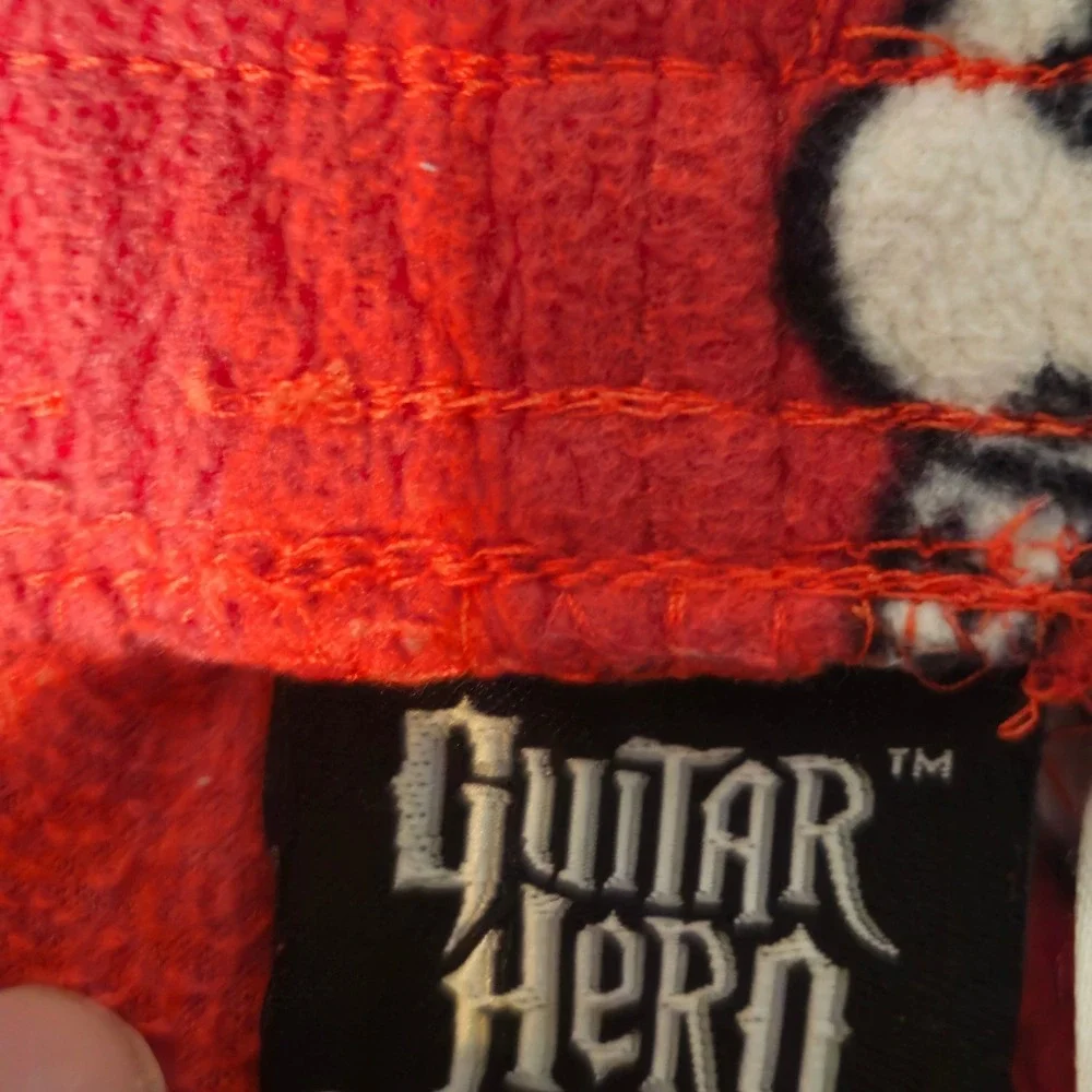 Guitar Hero Pajama Pants Mens L XL Red Fleece 2008 Activision VTG Gaming‎ Lounge